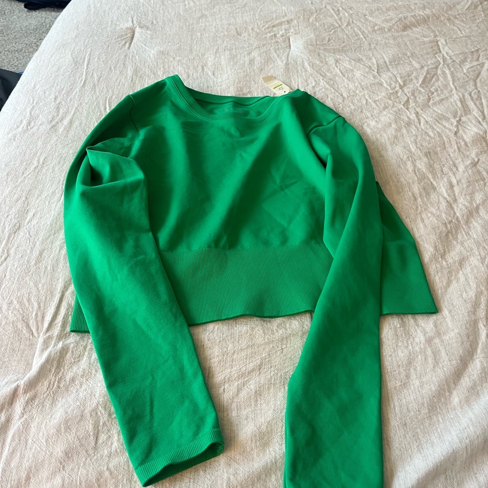 Aerie Green Long Seamless crop top